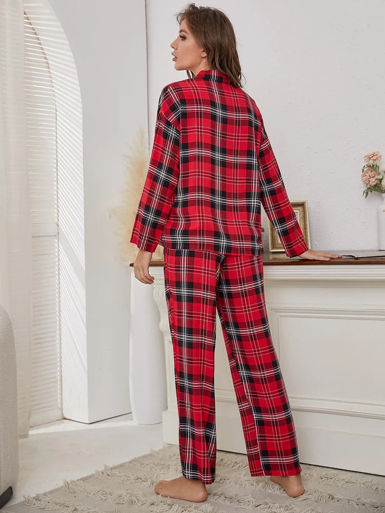 Pyjama Noël Femme à Carreaux Rouges- WIREPULL™