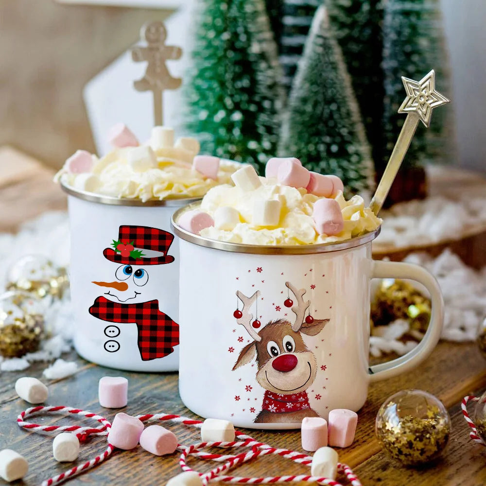 Tasse à Café en Émail de Noël